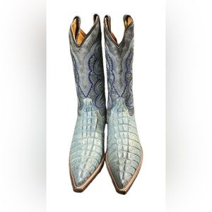 Cuatralba blue Men's cowboy boot crocodile